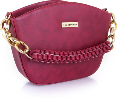 Ross Brown Maroon Sling Bag Dual Tone Sling Bag