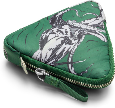 DailyObjects Green Clutch Easy Triangle Pouch | Crafted using Soft-Touch and Water-Repellent Polyester