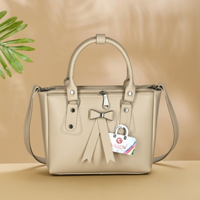 EVORK FASHION White Hand-held Bag Premium PU Leather Sling Bag for Women & Girls.