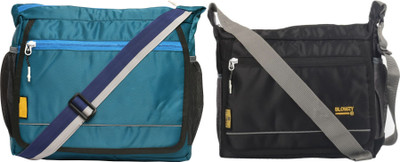 Blowzy Blue, Black Sling Bag Stylish Sling Cross Body Travel Messenger Bag with MultiPocket Zip Closure(Pack of 2)
