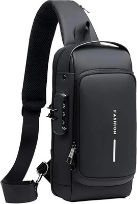 Zainto Black Sling Bag Sling Bag Anti-theft Water-Resistant Cross body Bags With USB Charging Port