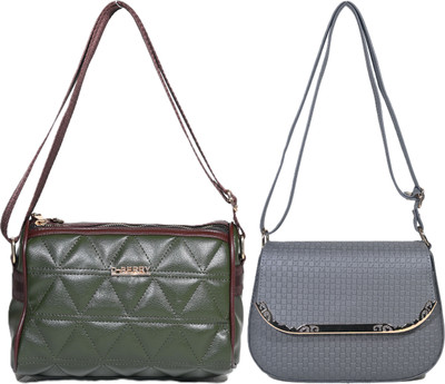 Despacito Green, Grey Sling Bag Designer sling bag(Pack of 2)