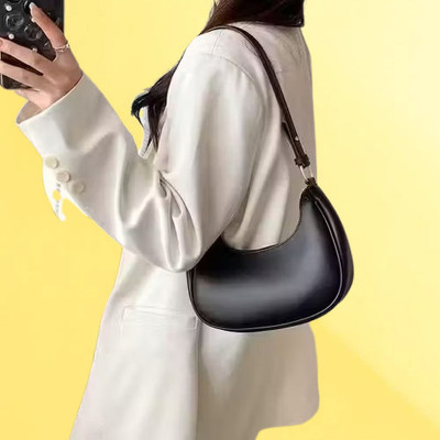 Kausbabi Black Sling Bag Stylish Half Moon Mini Handbag for Girls | Party & Casual Use