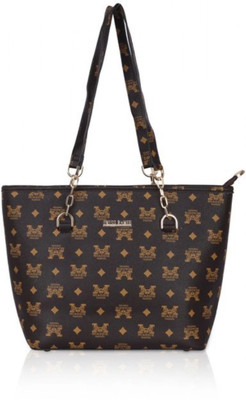 ABSECOM Brown Tote Faux Leather Printed Tote Bag for Use Everyday