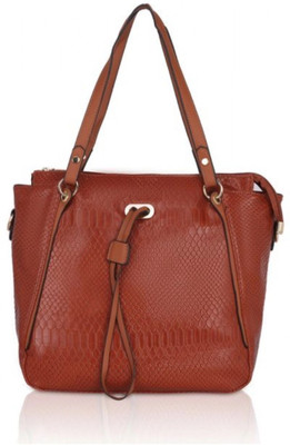 ABSECOM Red Tote Faux Leather Printed Tote Bag for Use Everyday