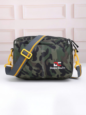 DEZiRE CRAfTS Green Sling Bag Stylish Shoulder Crossbody Chest Messenger Waterproof for Men and Women
