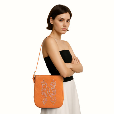 HIDESIGN Orange Tote AZTEC 01