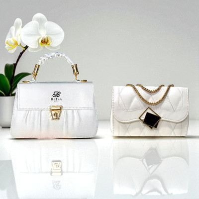 clarisjames White Sling Bag White combo casual stylish trendy sling bag(Pack of 2)