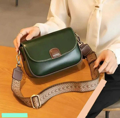 SeekandSling Green Sling Bag women's Wide strap sling bag Girls Shoulder bag