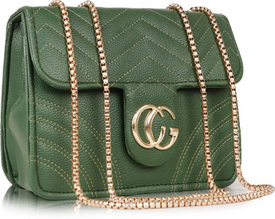 ALONZO Green Sling Bag Quilted Sling Bag for Women Trendy, Spacious Bag for Girls, Ladies, Women