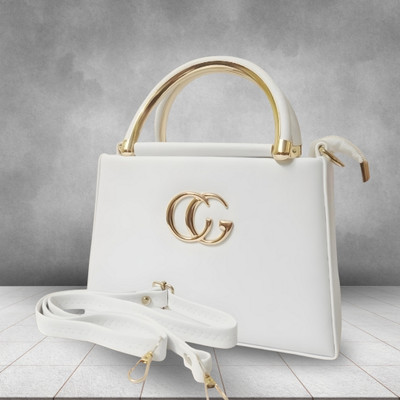 TCRAZY White Sling Bag Modern Boxy PU Crossbody Bag for Women