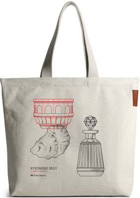 DailyObjects Silver Tote Hyderabad City Tote Bag