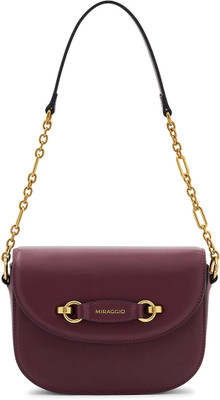 Miraggio Maroon Shoulder Bag Partywear Stylish Handbag