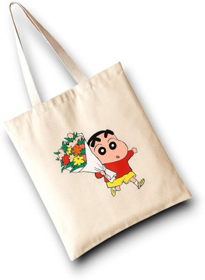 Pehraao Multicolor Tote Cartoon Printed Cotton Canvas Tote Bag for Women & Girls Casual Shoulder Bag