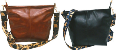 Dakota Brown, Black Sling Bag SKU103(Pack of 2)