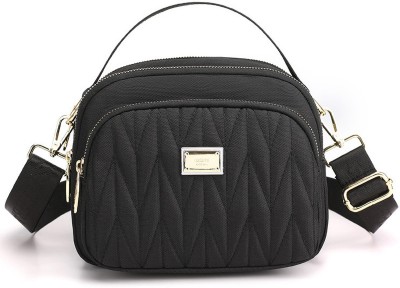 Diva Dale Black Sling Bag Stylish Trendy Quilted Travel Casual Party-Wear