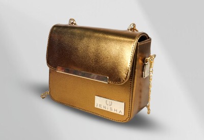 Jenisha Gold Sling Bag Mettal BoX Golden Touch