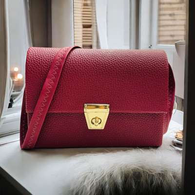 Skorpio Maroon Sling Bag Classy Stylish Sling Bag With long adjustable straps Golden lock button