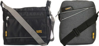 Blowzy Grey, Black Hand-held Bag Perfect messenger sling bag/shoulder sling bag/cross body sling travelling Bag(Pack of 2)