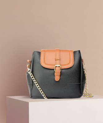 Dotiq Black, Brown Sling Bag DTQ-WOMEN-HANDBAG-09