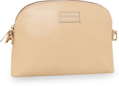 AEROPOSTALE Beige Sling Bag Textured Kylie PU Sling Bag with non-detachable strap (Cream)