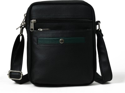 MATRICE Black, Green Messenger Bag Stylish Leather Sling Bag Cross Body Travel Office Business messenger 0807Balck