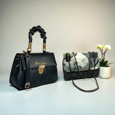 clarisjames Black Sling Bag Black combo casual premium slingbag for women(Pack of 2)