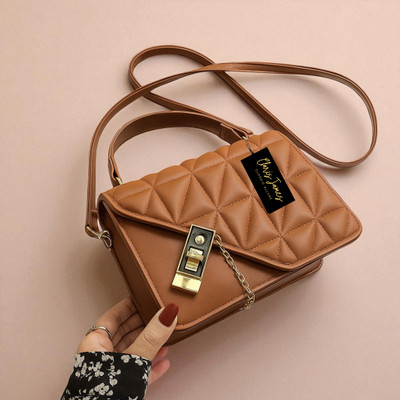 clarisjames Tan Sling Bag Aesthetic twist lock Tan slingbag for beautiful women