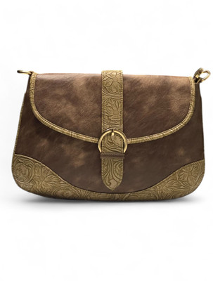 DAZZLE Brown Sling Bag Women's Floral Embossed Flap Elegance Shoulder/Sling Bag for Girls/Women