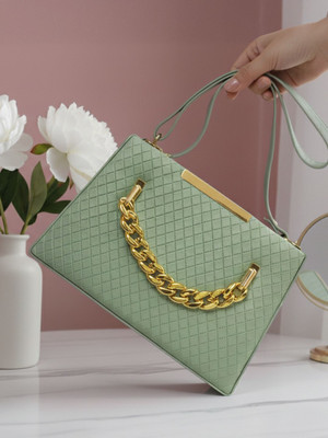 ROGAN Green Sling Bag Lightweight Regular Use Rexin Zipper Sling Bag for Women