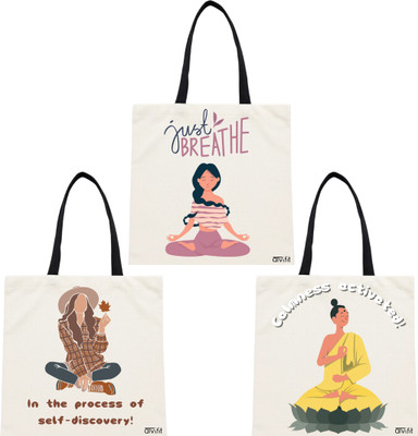 ATVI.FIT White Tote Tote Bag(Pack of 3)