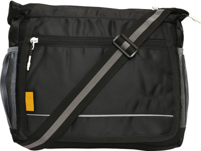 Blowzy Bags Black Hand-held Bag Stylish Sling Cross Body Travel Messenger Bag with MultiPocket Zip Closure