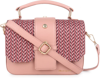black spade Pink Satchel Printed Structured Satchel Bag