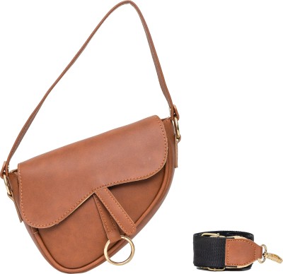 DONICY Brown Sling Bag Stylish Curve Shape Sling Bag