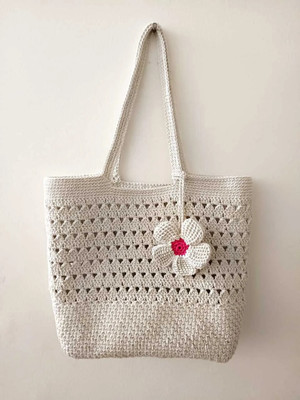 Dressens White Tote Pure Cotton Offwhite Shoulder Bag