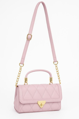 Five Traders Pink Sling Bag Pink Quilted Handbag for Women