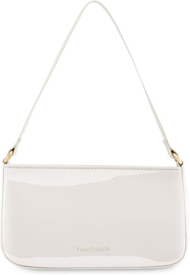 Fastrack White Shoulder Bag Patent Finish
