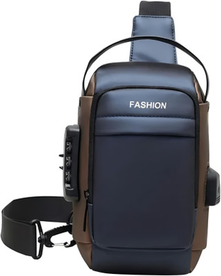 Aster Blue Shoulder Bag Waterproof Polyester Slim Unisex Crossbody Sling Bag Chest Backpack