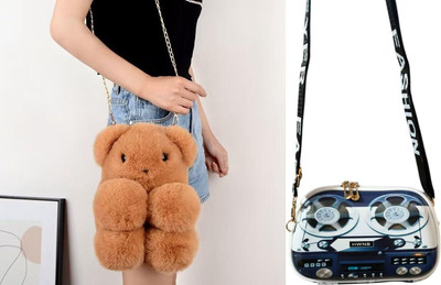 Nappmall Multicolor, Tan Sling Bag Suitcase Style Hard Shell Sling & Box Bag Trendy Handbag Multipurpose Organizer(Pack of 2)