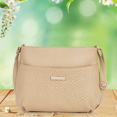 NORVE Beige Sling Bag Classy Unique Design Crossbody For Women Sling Bag