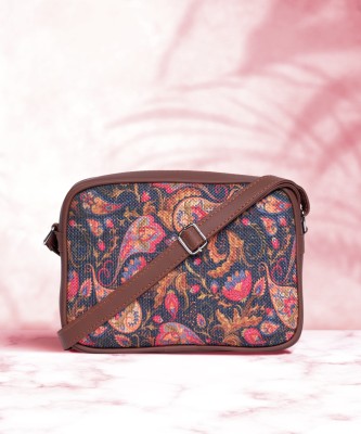 ZOUK Multicolor Sling Bag Paisley Print Sling Bag for Women - Handmade Bags from Vegan Leather and Jute