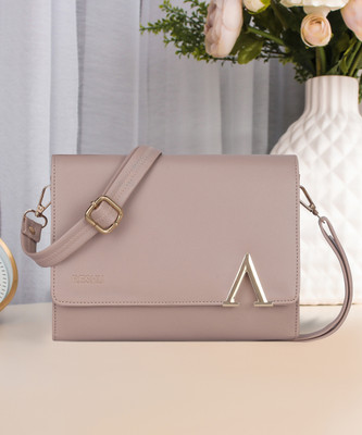 Reshu Beige Sling Bag women's sling bag with shoulder strap and 8 pocket