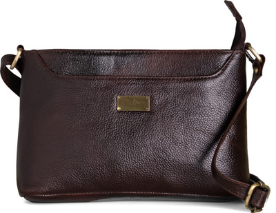 Greenhide Brown Sling Bag Green Hide Ziva Zest Leather Ladies Sling Bag