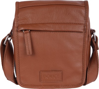 Douce Tan Sling Bag Leather Sling Bag,Cross Body Travel Bag,Side Bag,Adjustable Strap