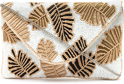 Anekaant White, Multicolor Sling Bag Boho Off White & Multi Botanical Embellished Cotton Canvas Sling Bag