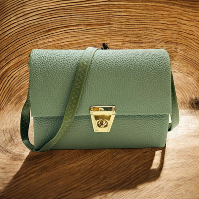 Skorpio Green Sling Bag Classy Stylish Sling Bag With long adjustable straps Golden lock button