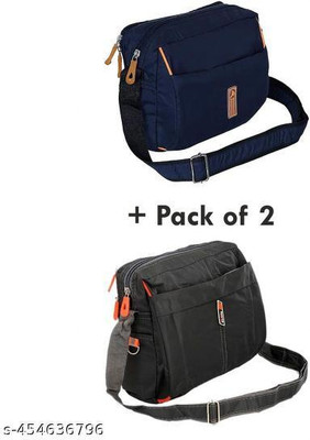 ASSTYLE Blue, Green Sling Bag Sling Bag Cross body Men’s Sling Messenger Bag for Travel / Office / Business(Pack of 2)