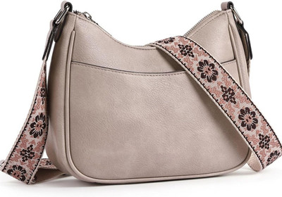 Demerra Tan Sling Bag Tan Sling Bag with Adjustable Jacquard Belt | Stylish Crossbody Shoulder Bag