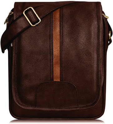 KAVRIXA Maroon Sling Bag Brown Casual Faux Leather Cross Body Sling Bag For Men KX-SL05