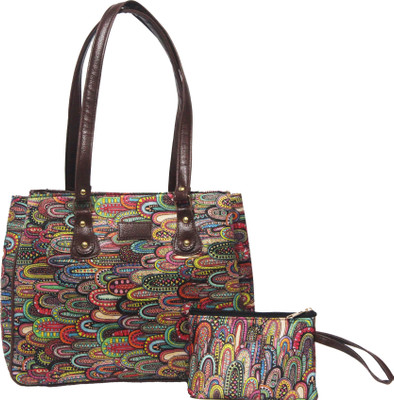 Hamensch Multicolor Shoulder Bag Tote bag with mini wallet combo(Pack of 2)